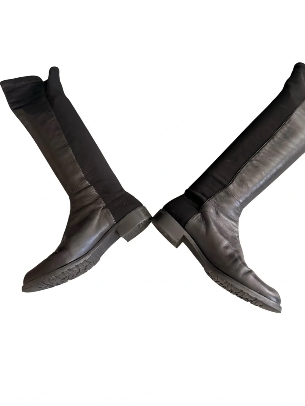 Stuart Weitzman Over-the-Knee Leather Boots in Black